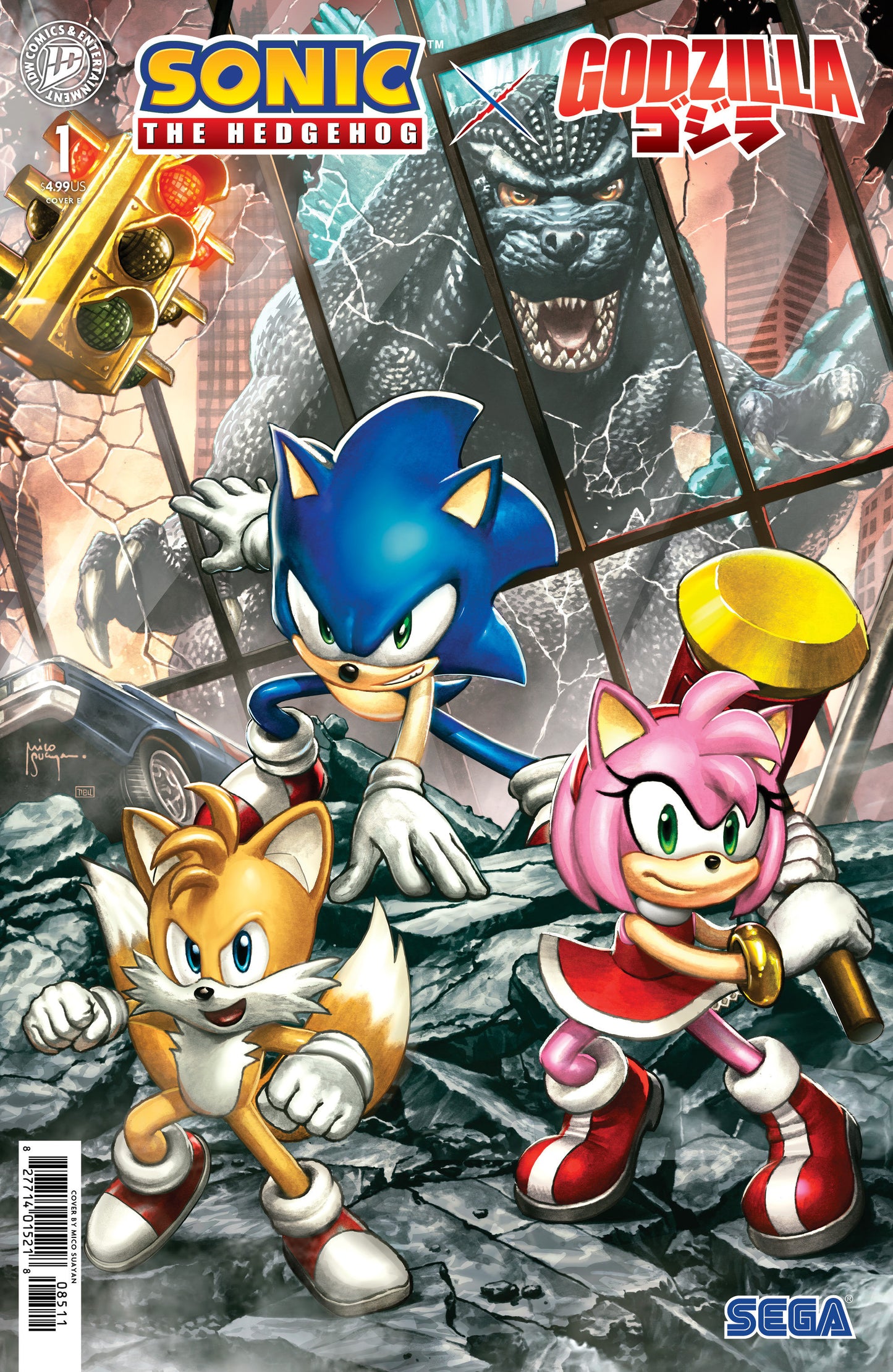 Sonic the Hedgehog x Godzilla #1 Cover E Suayan Variant