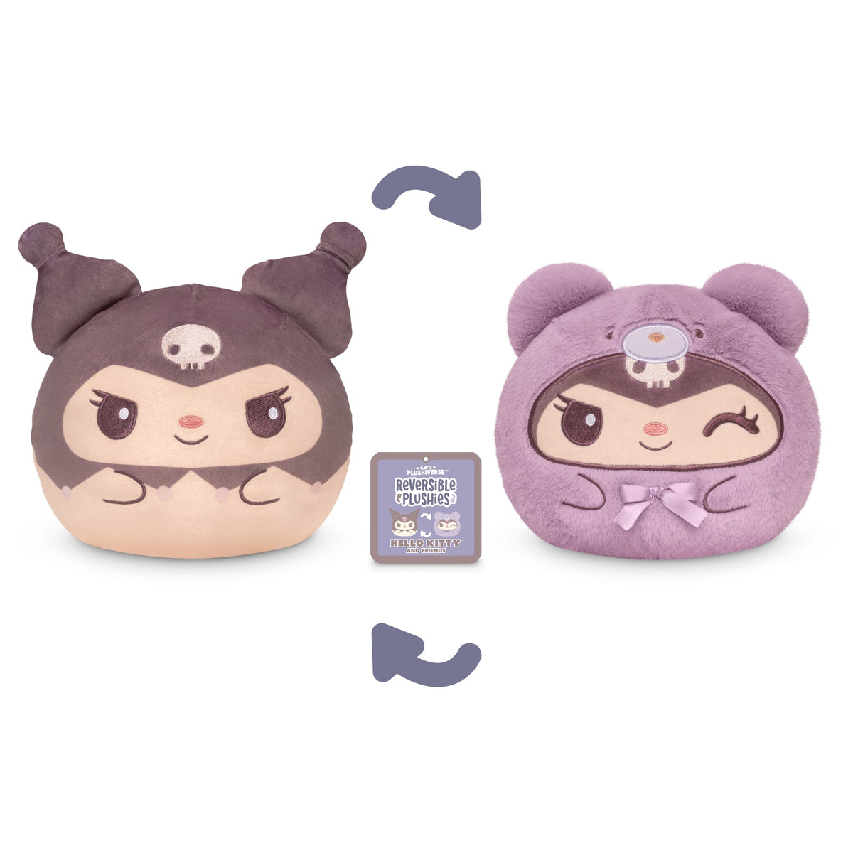 TeeTurtle Sanrio Kuromi Teddy Bear Reversible Plushie (6")