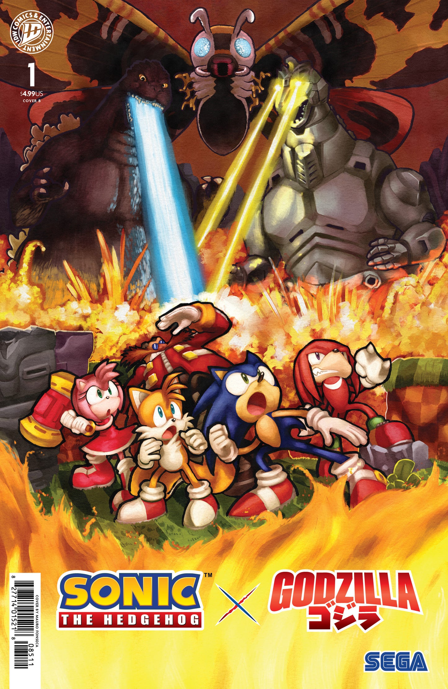 Sonic the Hedgehog x Godzilla #1 Cover B Fonseca Variant