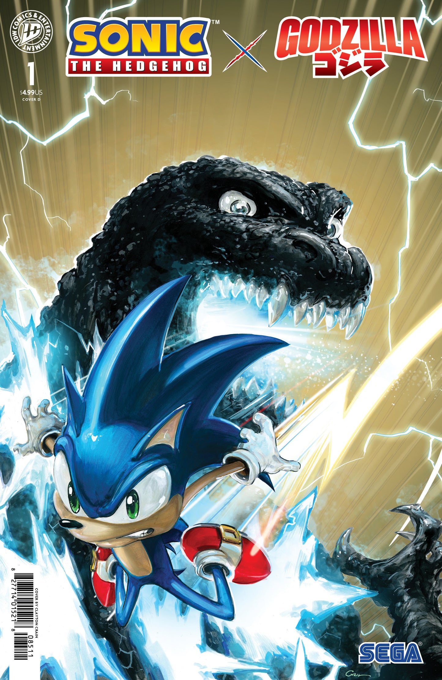 Sonic the Hedgehog x Godzilla #1 Cover D Crain Variant