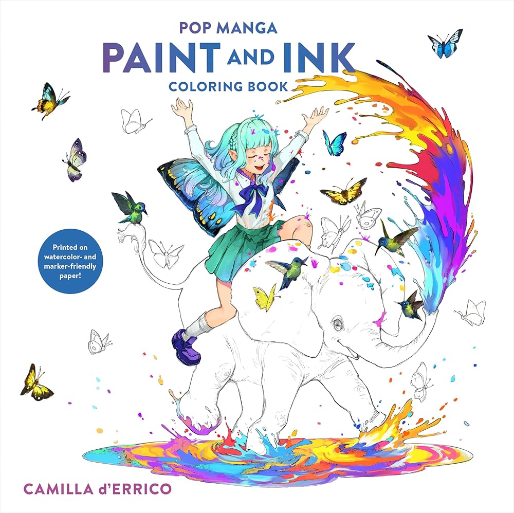 Pop Manga Paint and Ink Coloring Book cover image